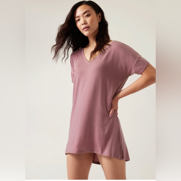 Athleta Other - Athleta Women’s Pajamas Nighttime Bliss Sleep CYA Tee Mauve XXS NWT